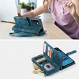 Pouzdro CASEME pro Samsung Galaxy A56 5G, Leather Wallet Cash and Card Slots, s poutkem, modré