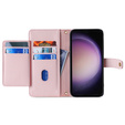 Klopové pouzdro pro Samsung Galaxy M34, Wallet Zipper Pocket, růžové