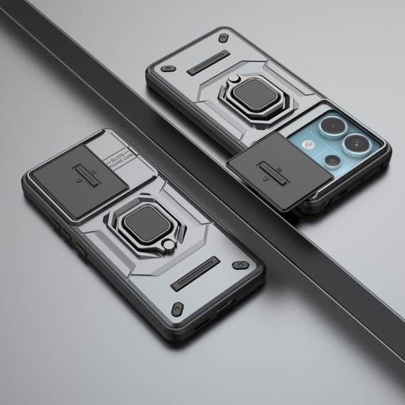 Pouzdro pro Xiaomi Redmi Note 13 Pro 5G, KickStand Camera Lens, šedé