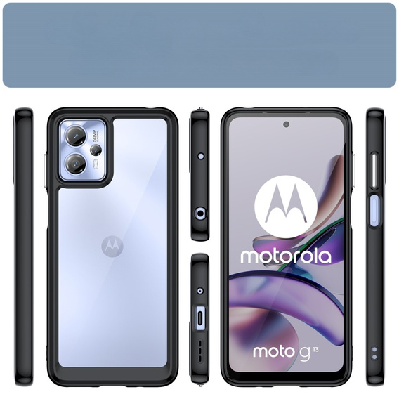 Pouzdro pro Motorola Moto G13 / G23, Fusion Hybrid, transparentní / černé