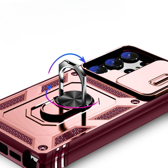 Pouzdro pro Samsung Galaxy S23 Ultra, CamShield Slide, růžové/ červené
