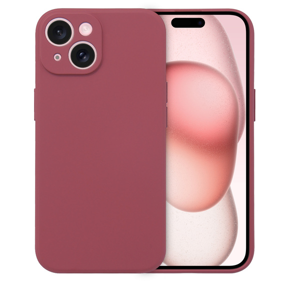 Pouzdro pro iPhone 15, Silicone Lite, červené