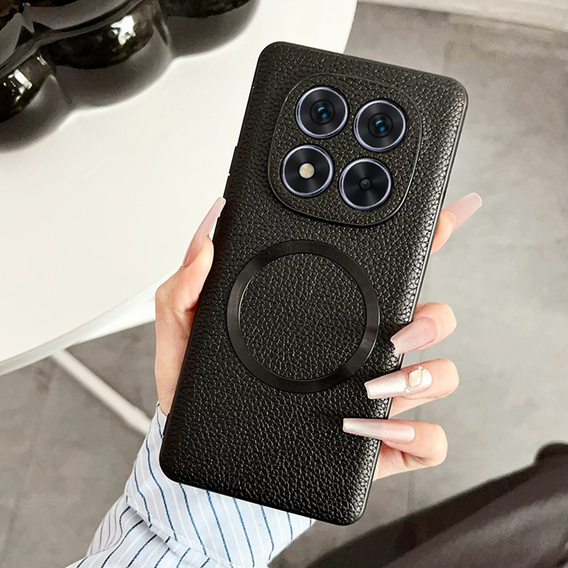 Pouzdro pro Xiaomi Redmi Note 14 Pro 5G, Leather Hybrid MagSafe, černé