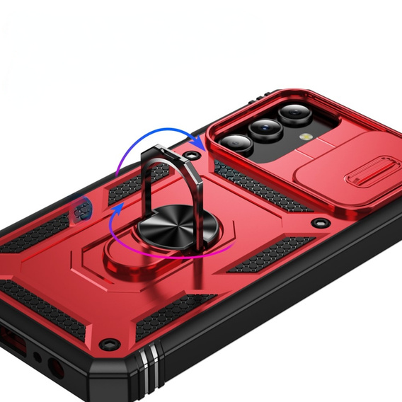 Pouzdro pro Samsung Galaxy S24+ Plus, CamShield Slide, červené / černé