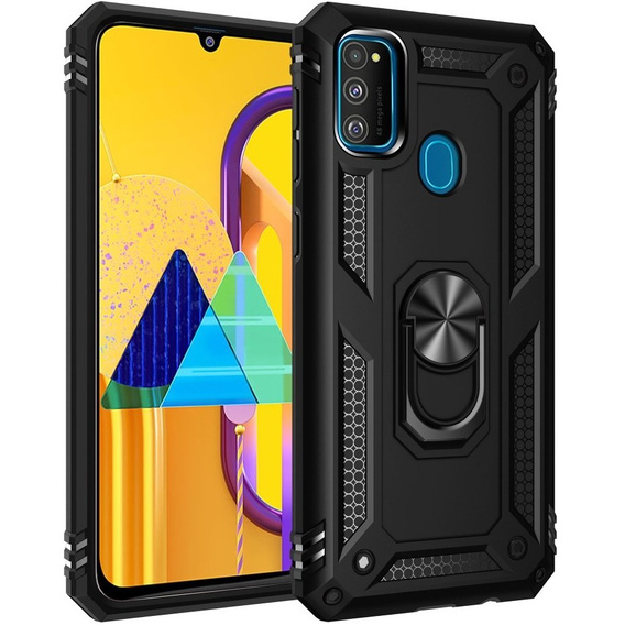 Pancéřové pouzdro pro Samsung Galaxy M21, Nox Case Ring, černé