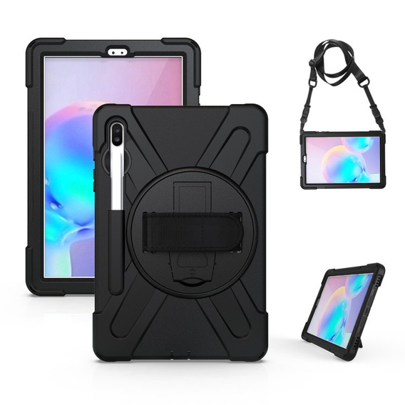 Obrněné pouzdro pro Samsung Galaxy Tab S6 T860/T865, ochranné 360 se slotem na stylus, černé