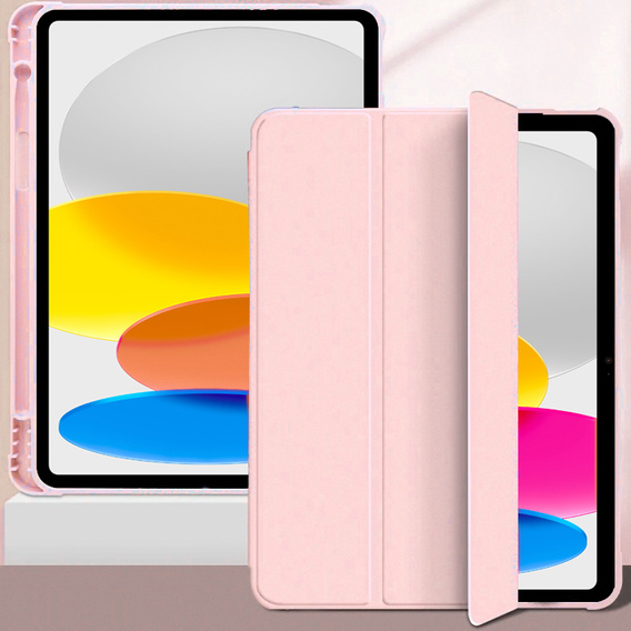 Pouzdro pro iPad 10.9 2022 10 Gen, Smart Pencil, se slotem na stylus, růžové