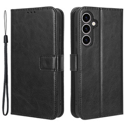 Klopové pouzdro pro Samsung Galaxy S23 FE, Crazy Horse Wallet, černé