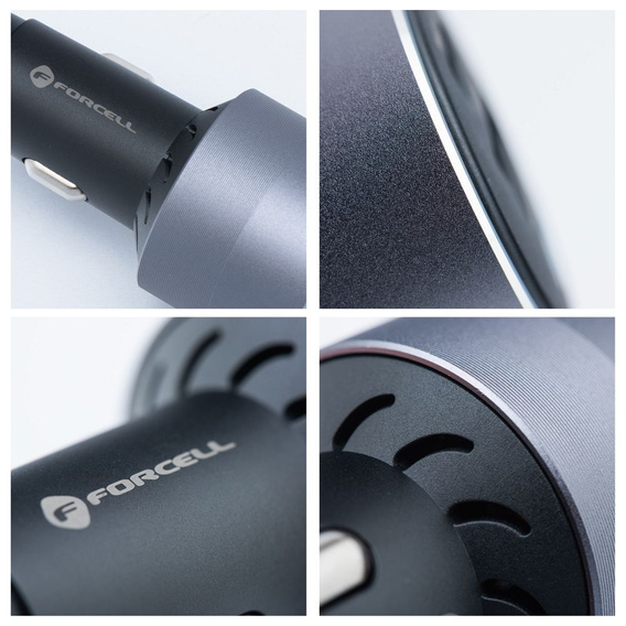 Autonabíječka Forcell F-Energy Alu 85 W, 2 × USB-C + USB-A, PD / QC 4.0 / SFC 2.0