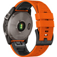Silikonový řemínek pro Garmin Fenix 7 / Forerunner 965 / 955 / 945 / 935, oranžový / černý