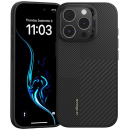 Pouzdro BENKS Kevlar pro iPhone 16 Pro, pro MagSafe, Carbon Fiber, černé