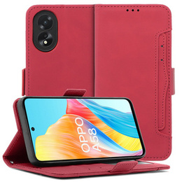 Klopové pouzdro pro Oppo A58 4G, Card Slot, červené