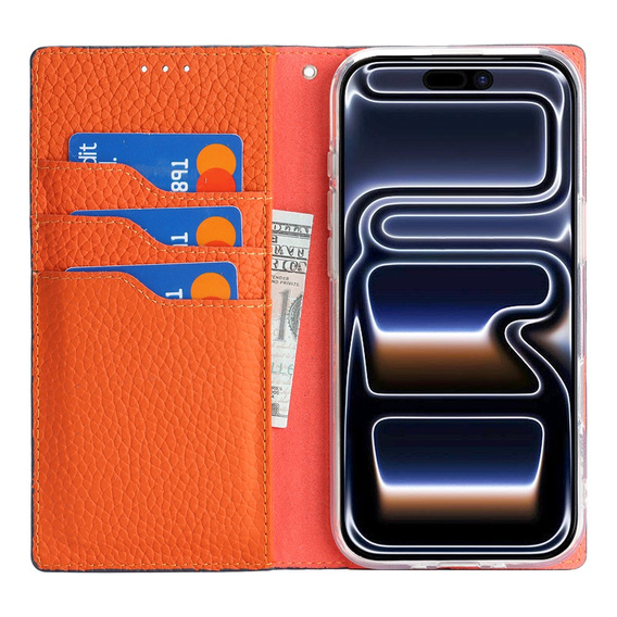 Pouzdro s klopou Litchi Skin Grain pro iPhone 17 Pro Max