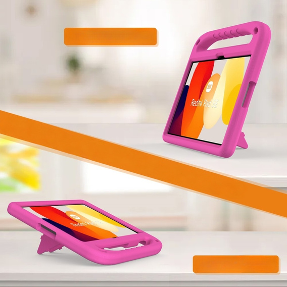 Dětské pouzdro pro Xiaomi Redmi Pad SE 11", dětské pouzdro s rukojetí, růžové