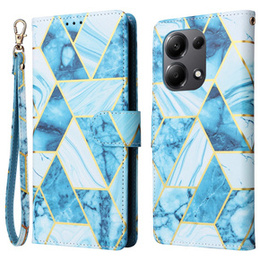 Klopové pouzdro pro Xiaomi Redmi Note 13 Pro 4G / Xiaomi Redmi Note 14S / Xiaomi Poco M6 Pro 4G, Wallet, Marble modré