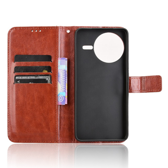 Klopové pouzdro pro Xiaomi Poco F7 Ultra, Crazy Horse Wallet, hnědé