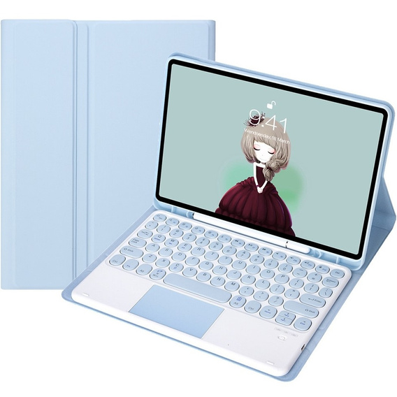 Pouzdro + klávesnice Samsung Galaxy Tab S6 Lite 2020 P610/P615 / S6 Lite 2022 10.4, Touchpad Pen Slot, modré