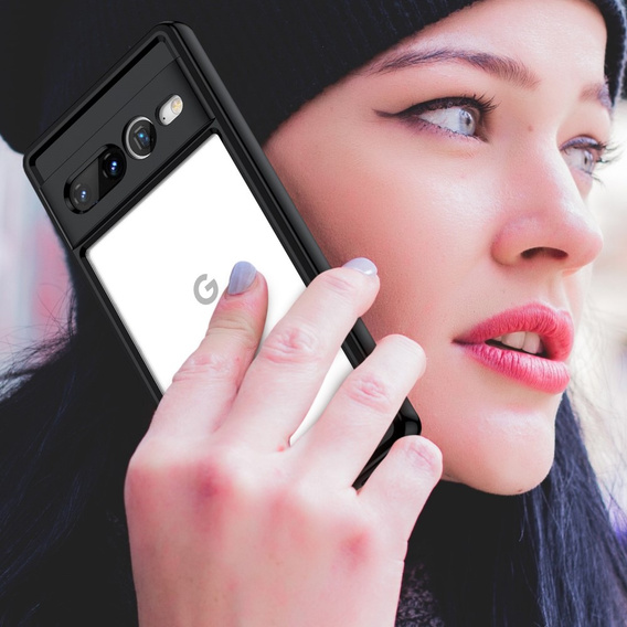 Pouzdro pro Google Pixel 7 Pro 5G, Fusion Hybrid, s ochranou fotoaparátu, transparentní / černé