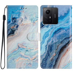 Klopové pouzdro pro Xiaomi Redmi Note 12S, Wallet Marble, modré