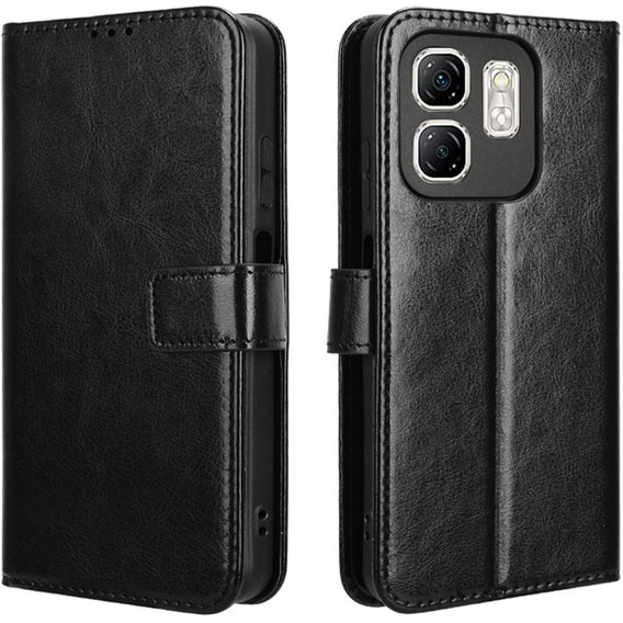 Klopové pouzdro pro Infinix Hot 50i 4G, Crazy Horse Wallet, černé