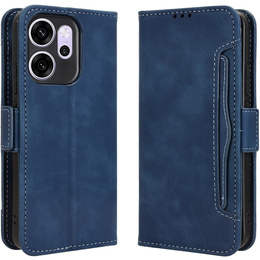 Klopové pouzdro pro Oppo Reno 14F, slot na karty, peněženka, tmavě modré