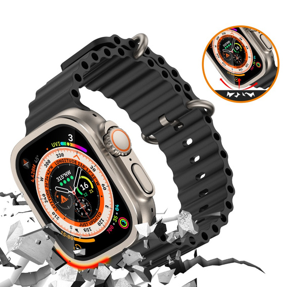 Szkło z ramką do Apple Watch Ultra 49mm, Złote