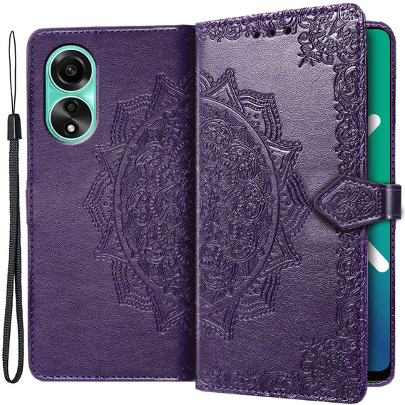 Klopové pouzdro pro Oppo A78 4G, Mandala, fialové