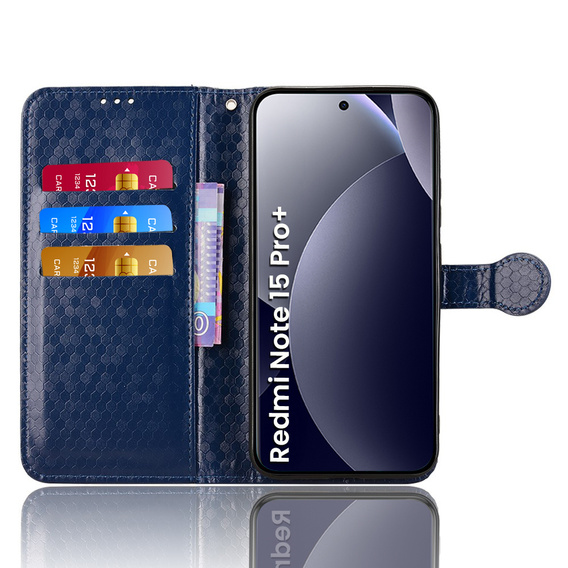 Pouzdro s klopou Wallet Rhombus pro Xiaomi Redmi Note 15 Pro Plus 5G / Poco M8 Pro 5G