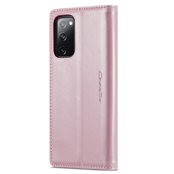 CASEME flipové pouzdro pro Samsung Galaxy S20 FE / 5G, Waxy Textured, růžové rose gold