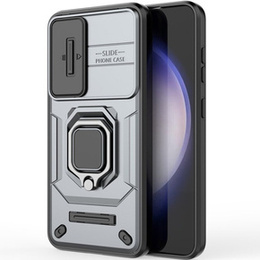 Pouzdro pro Samsung Galaxy S24, KickStand Camera Lens, šedé