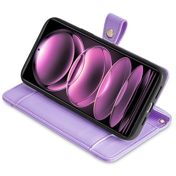 Klopové pouzdro pro Xiaomi 13T / 13T Pro / Redmi K60 Ultra, Wallet Zipper Pocket, fialové