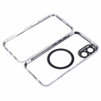 Magnetické pouzdro Dual Glass MagSafe pro iPhone 16, stříbrné