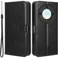 Klopové pouzdro pro Honor Magic 5 Lite, Crazy Horse Wallet, černé