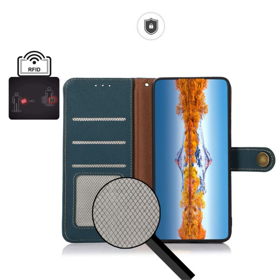 KHAZNEH RFID pouzdro pro Samsung Galaxy A35 5G, Litchi Texture, černé