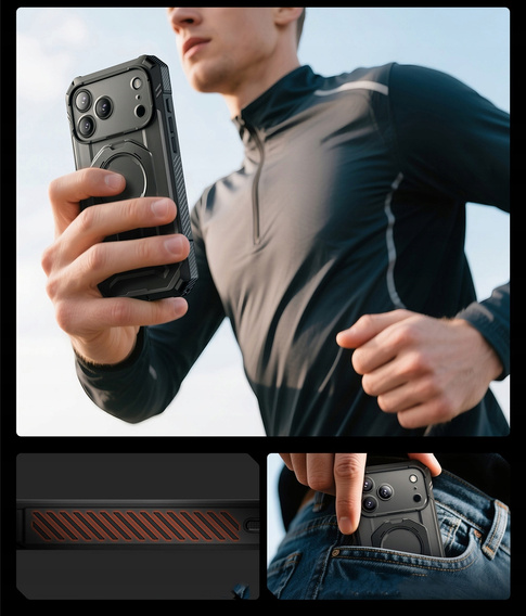 Pouzdro Supcase pro iPhone 17 Pro Max, Unicorn Beetle Grip Pro Mag, černé