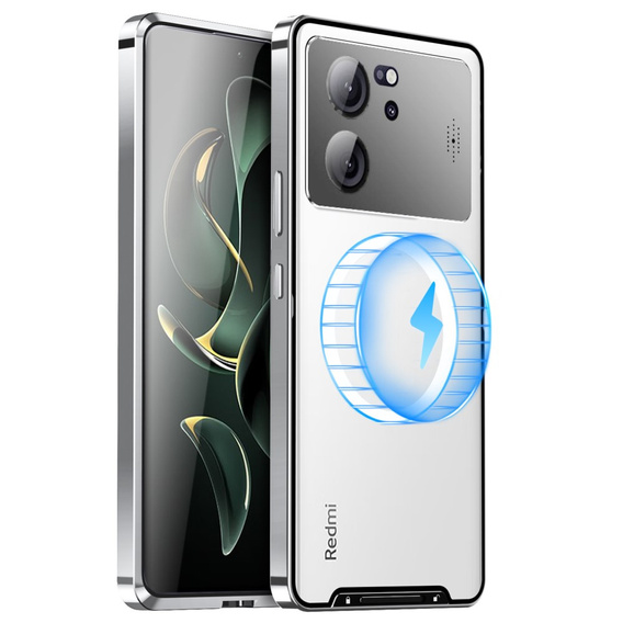 Ochranné pouzdro na fotoaparát pro Xiaomi 13T / 13T Pro, CamShield MagSafe, průhledná / stříbrná