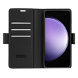 Pouzdro pro Samsung Galaxy S23 FE, ERBORD Glossy Litchi, flipová peněženka, černé