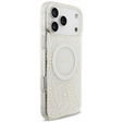 Pouzdro Guess IML Flowers Electroplated Allover With Beads Strap, pro MagSafe, s řemínkem pro iPhone 17 Pro Max