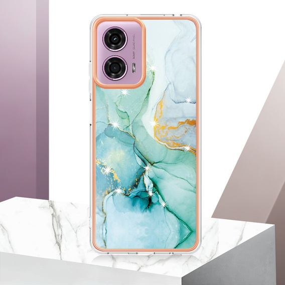 Ochranné pouzdro pro Motorola Moto G24 / G24 Power / G04, Marble Slim Case, zelené