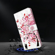 Klopové pouzdro pro Oppo A17, Wallet Light Spots Decor, tree, bílé