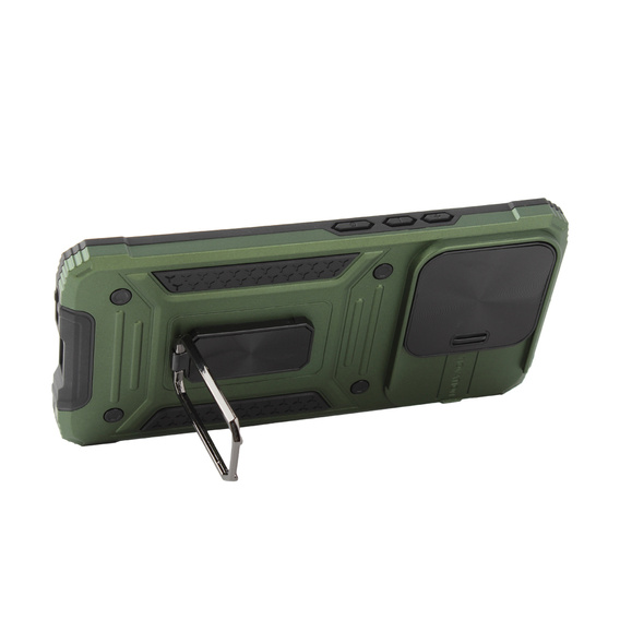 Pancéřové pouzdro pro Xiaomi Redmi Note 13 Pro 5G, CamShield Slide, zelené + tvrzené sklo 9H