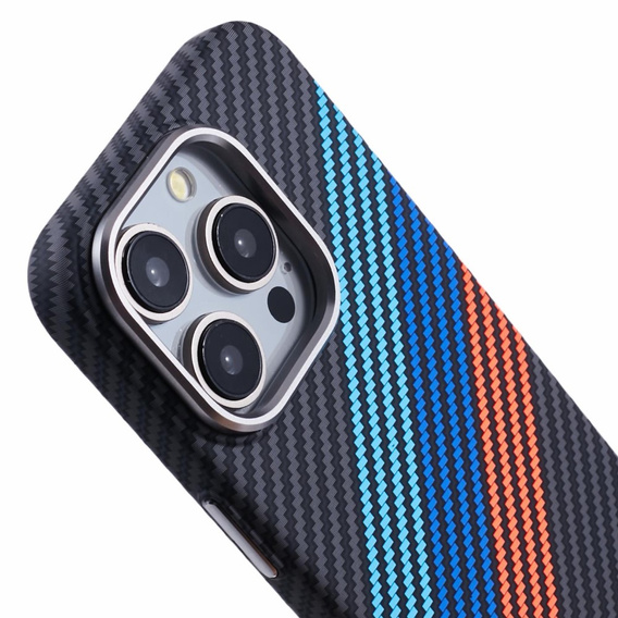 Pouzdro pro iPhone 13 Pro Max, Carbon Fiber MagSafe, námořnicky modré