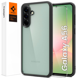 Pouzdro Spigen pro Samsung Galaxy A56 5G, Ultra Hybrid, černá / matná + 9H tvrzené sklo