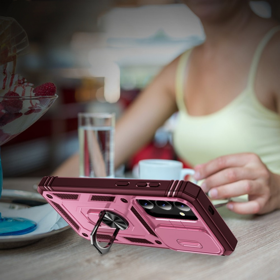 Pouzdro pro Samsung Galaxy S24+ Plus, CamShield Slide, růžové/ červené