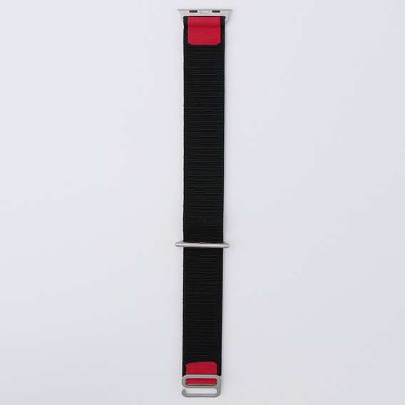 Nylonový řemínek pro Apple Watch 1/2/3/4/5/6/7/8/SE/ULTRA 42/44/45/49 mm, černý / červený
