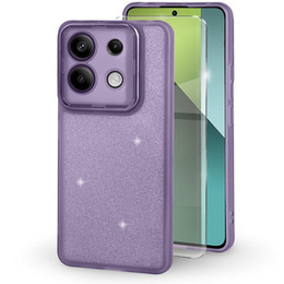 Pouzdro pro Xiaomi Redmi Note 13 Pro 5G, Glittery Powder, fialové + 9H tvrzené sklo
