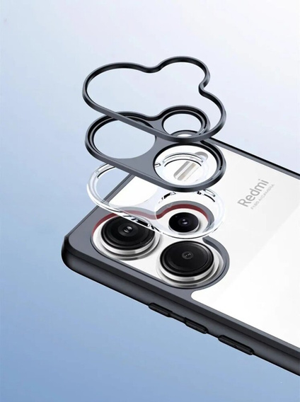 Pouzdro pro Xiaomi Redmi Note 13 Pro+, Fusion Hybrid, s ochranou fotoaparátu, transparentní / černé