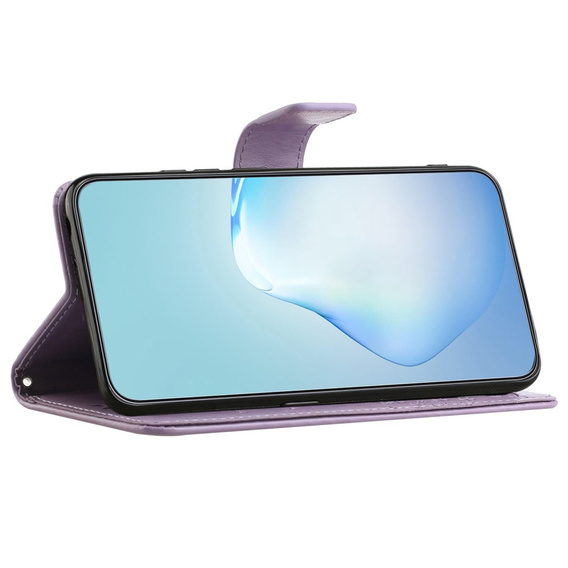 Klopové pouzdro pro Motorola Moto E22 / E22i, Wallet, tree i sowy, fialové