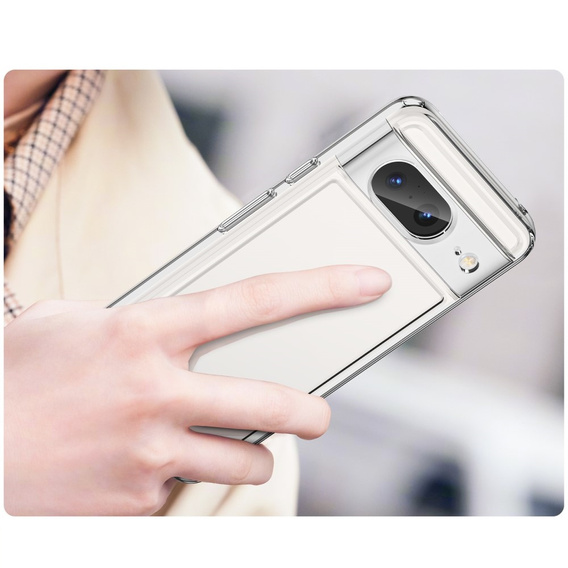 Pouzdro pro Google Pixel 8, Fusion Hybrid, s ochranou fotoaparátu, průhledné