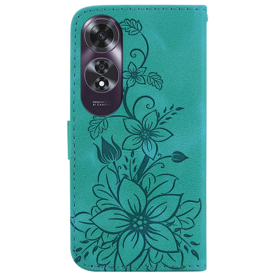 Klopové pouzdro pro Oppo A60, Lily Flower, zelené